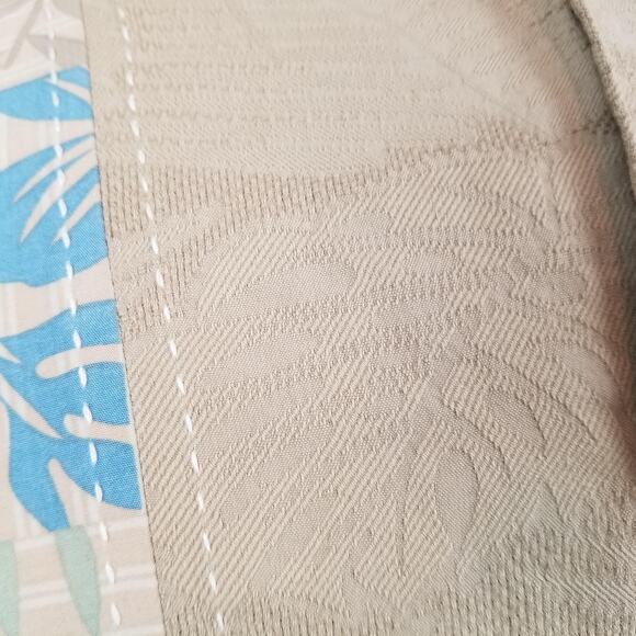 Boca Classics Shirt Mens 2XL Tan Blue Hawaiian Aloha Camp Short Sleeve Button - Picture 5 of 16